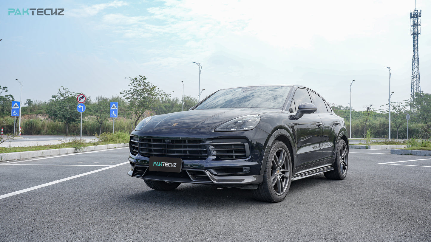 Dry Carbon Fiber Porsche Cayenne (9YA) Front Lip Ver.2 (Paktechz Design)