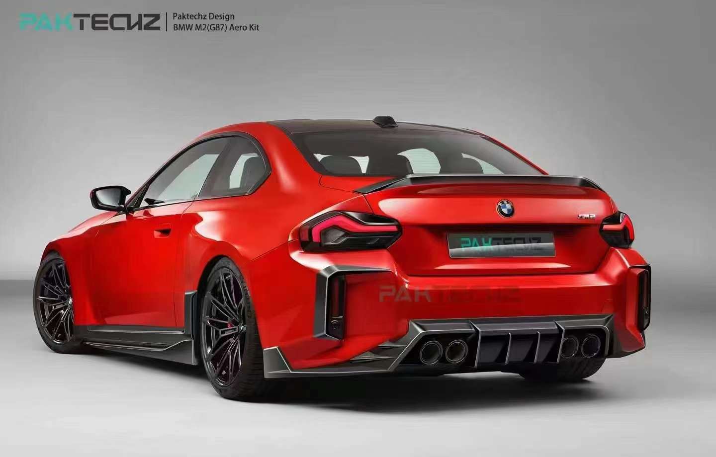 Dry Carbon Fiber BMW M2 (G87) Rear Canards Ver.1 (Paktechz Design)
