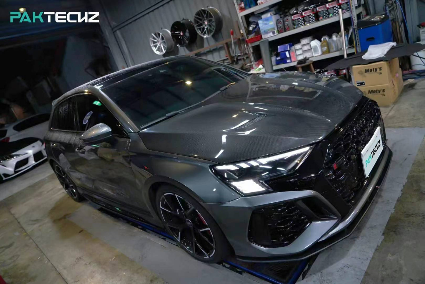 Dry Carbon Fiber Audi RS3 (8Y) Side Skirts Ver.1 (Paktechz Design)
