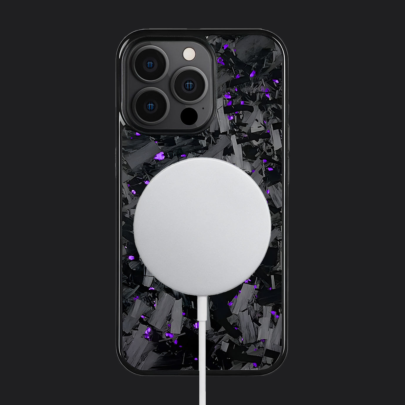 iPhone Carbon Fiber Case Forged - Long Strands Purple Sparkles