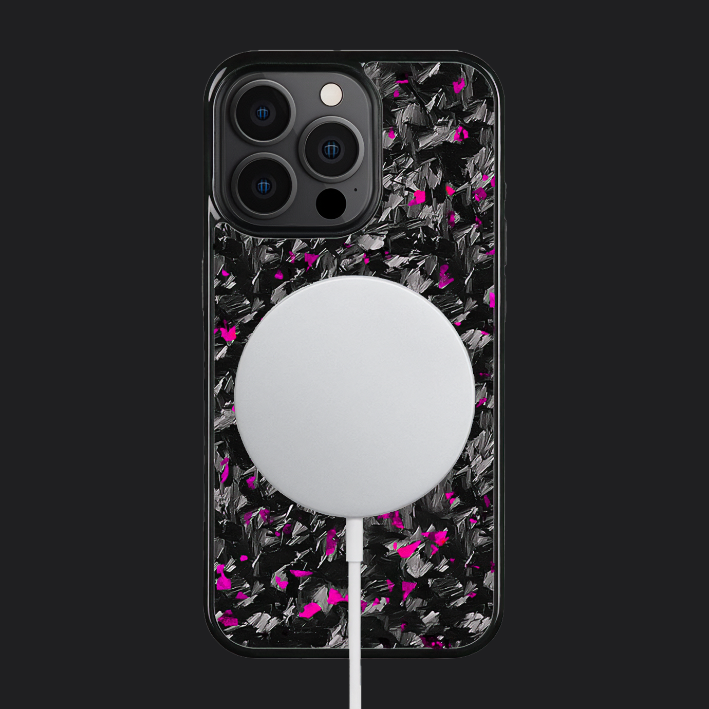iPhone Carbon Fiber Case Forged - Short Strands Pink Sparkles