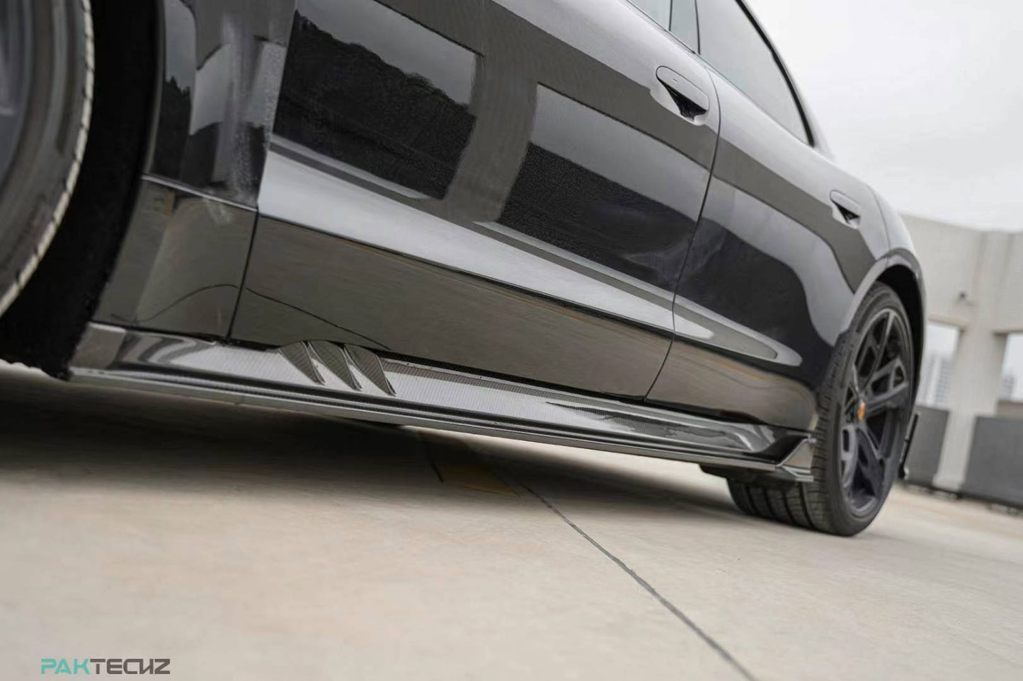 Dry Carbon Fiber Porsche Taycan Side Skirts (Paktechz Design)