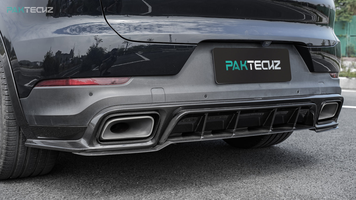 Dry Carbon Fiber Porsche Cayenne (9YA) Rear Diffuser (Paktechz Design)