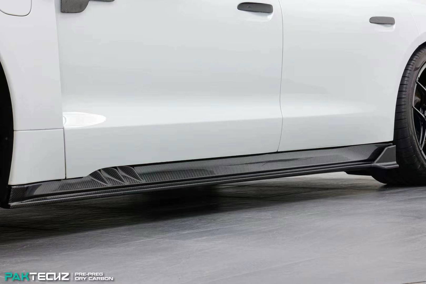 Dry Carbon Fiber Porsche Taycan Side Skirts (Paktechz Design)