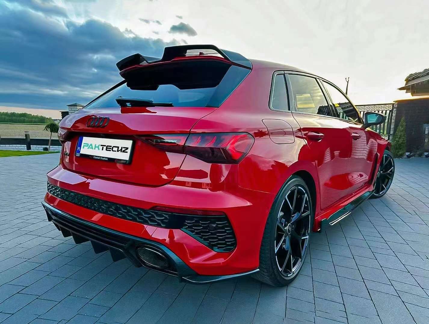 Dry Carbon Fiber Audi RS3 (8Y) Rear Spoiler (Paktechz Design)