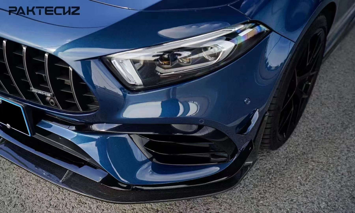 Dry Carbon Fiber Mercedes A-Class (W177) Front Lip Ver.2 (Paktechz Design)
