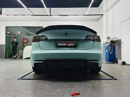 Dry Carbon Fiber Tesla Model 3 Ducktail Rear Spoiler (Good Mix)