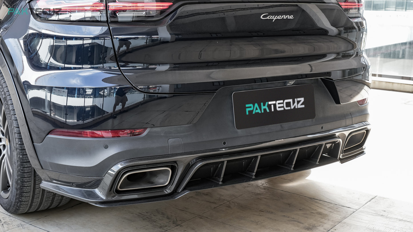 Dry Carbon Fiber Porsche Cayenne (9YA) Rear Diffuser (Paktechz Design)