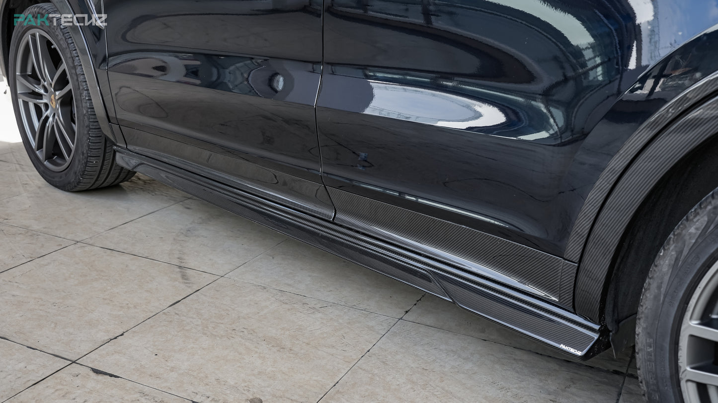Dry Carbon Fiber Porsche Cayenne (9YA) Lower Door Mouldings (Paktechz Design)