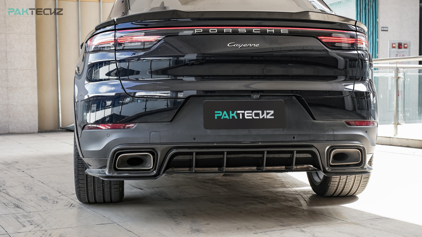 Dry Carbon Fiber Porsche Cayenne (9YA) Rear Diffuser (Paktechz Design)