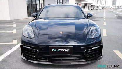 Dry Carbon Fiber Porsche Panamera (971) Front Bumper Trim (Paktechz Design)
