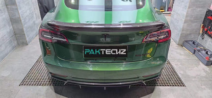 Dry Carbon Fiber Tesla Model 3 Ducktail Rear Spoiler (Paktechz Design)