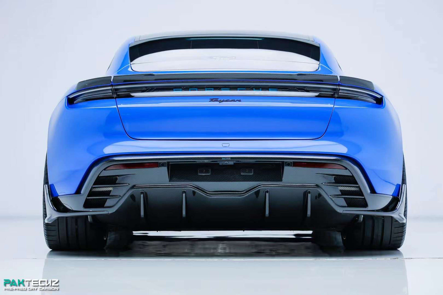 Dry Carbon Fiber Porsche Taycan Rear Diffuser (Paktechz Design)