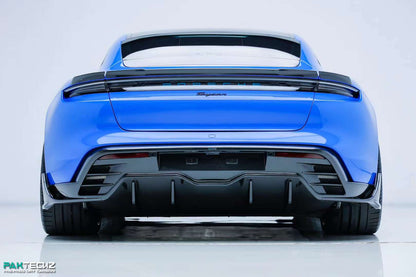 Dry Carbon Fiber Porsche Taycan Rear Diffuser (Paktechz Design)