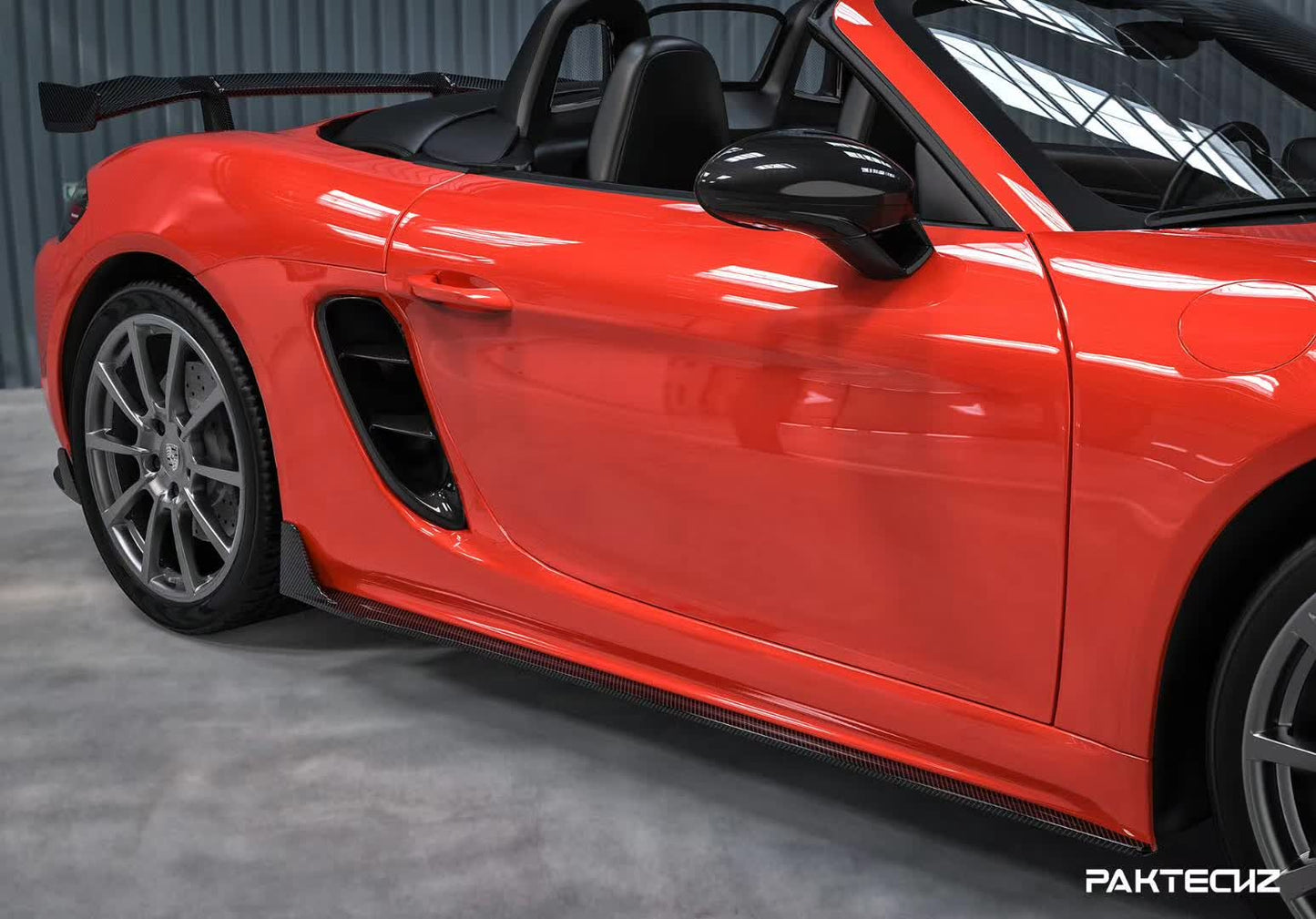 Dry Carbon Fiber Porsche 718 (982) Side Skirts (Paktechz Design)