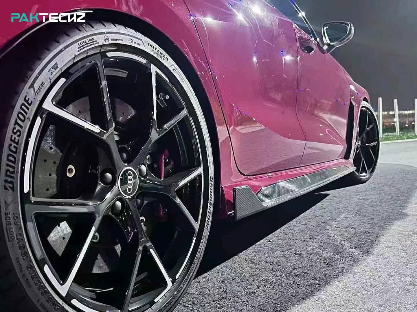 Dry Carbon Fiber Audi RS3 (8Y) Side Skirts Ver.2 (Paktechz Design)