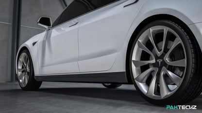 Dry Carbon Fiber Tesla Model 3 Side Skirts (Paktechz Design)
