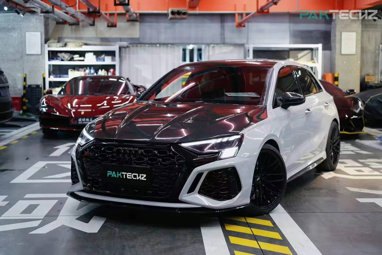 Dry Carbon Fiber Audi RS3 (8Y) Side Skirts Ver.1 (Paktechz Design)