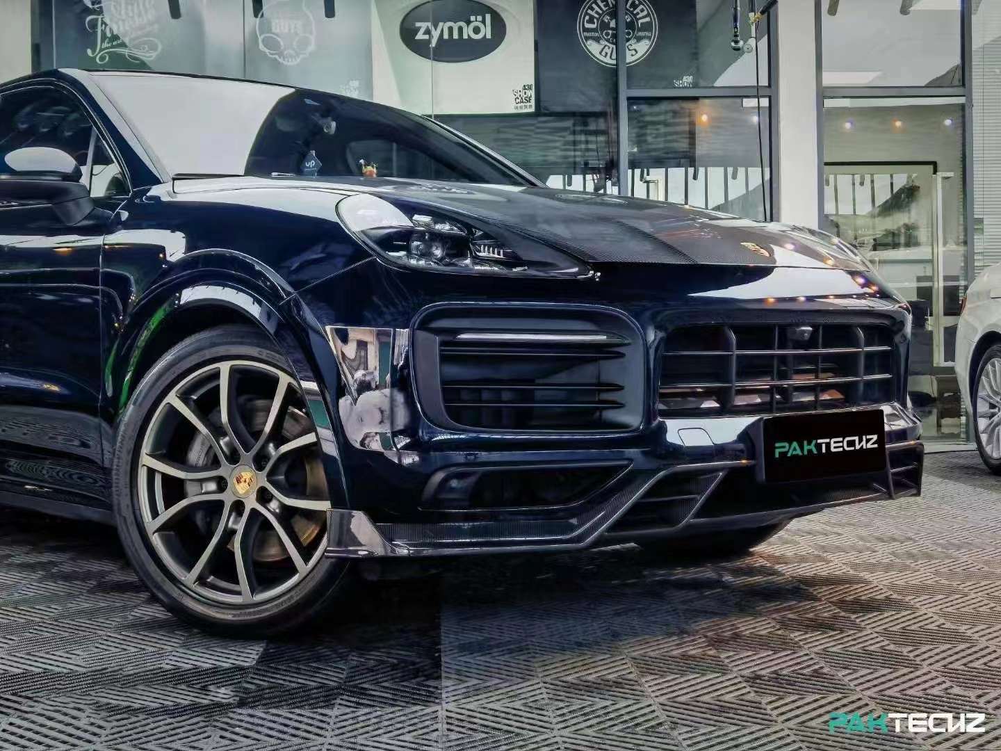 Dry Carbon Fiber Porsche Cayenne (9YA) Front Lip Ver.1 (Paktechz Design)