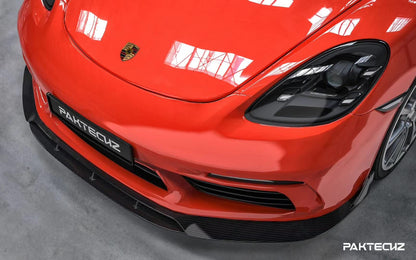 Dry Carbon Fiber Porsche 718 (982) Front Lip (Paktechz Design)