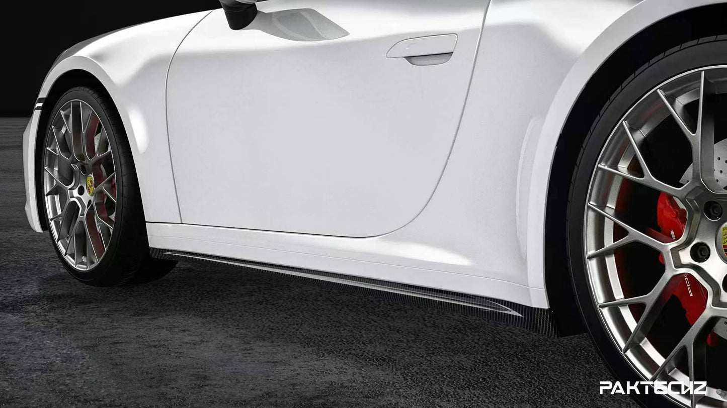 Dry Carbon Fiber Porsche 911 (992) Side Skirts (Paktechz Design)