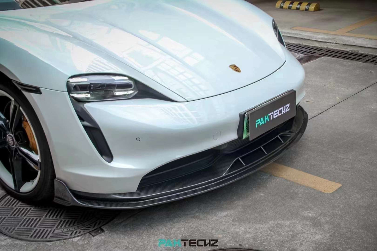 Dry Carbon Fiber Porsche Taycan Front Lip (Paktechz Design)