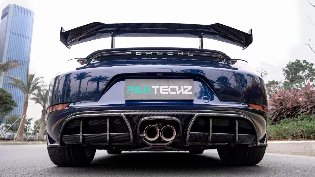 Dry Carbon Fiber Porsche 718 (982) Rear Diffuser (Paktechz Design)