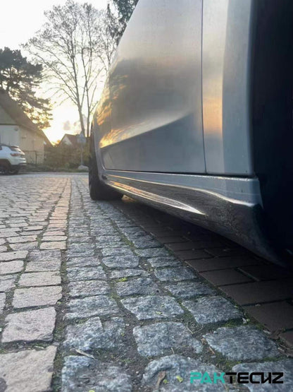 Dry Carbon Fiber Tesla Model 3 Side Skirts (Paktechz Design)