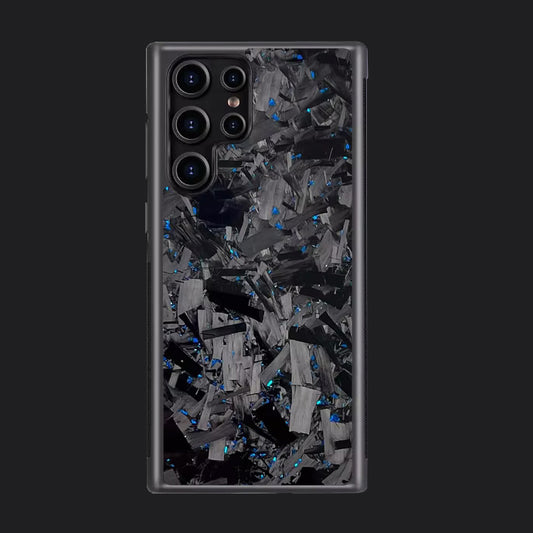 Samsung Carbon Fiber Case Forged - Long Strands Blue Sparkles