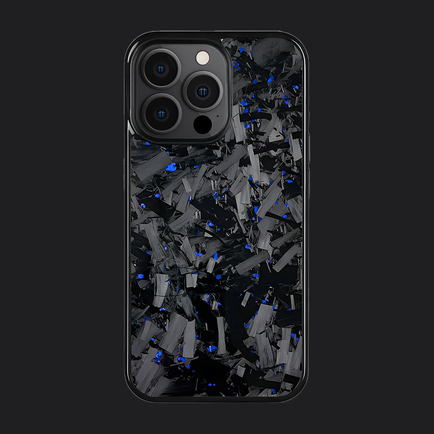 iPhone Carbon Fiber Case Forged - Long Strands Blue Sparkles