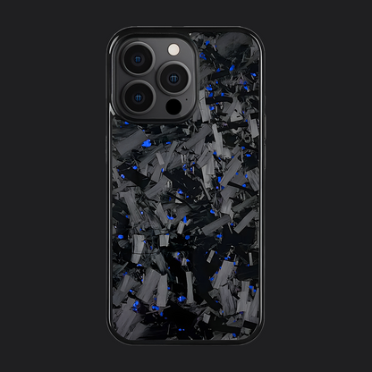 iPhone Carbon Fiber Case Forged - Long Strands Blue Sparkles