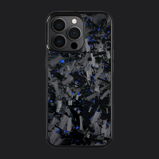 iPhone Carbon Fiber Case Forged - Long Strands Blue Sparkles