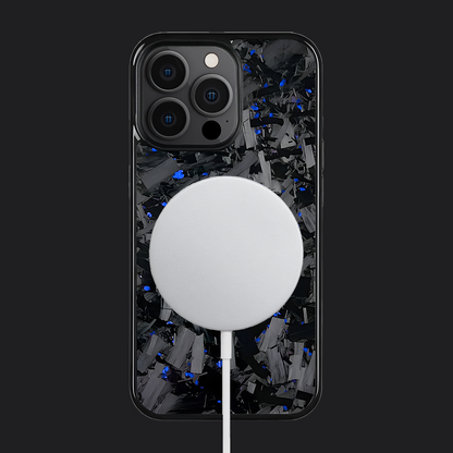 iPhone Carbon Fiber Case Forged - Long Strands Blue Sparkles