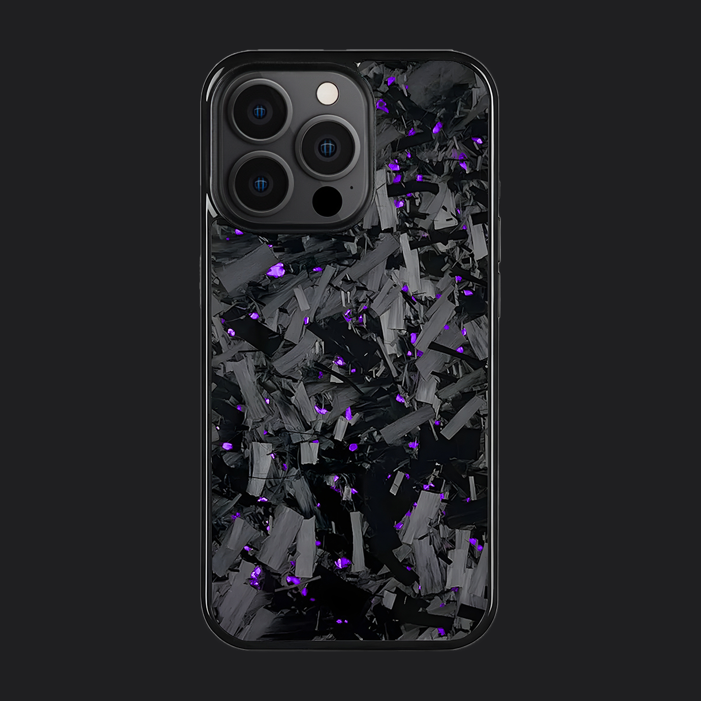 iPhone Carbon Fiber Case Forged - Long Strands Purple Sparkles