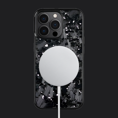 iPhone Carbon Fiber Case Forged - Long Strands Silver Sparkles