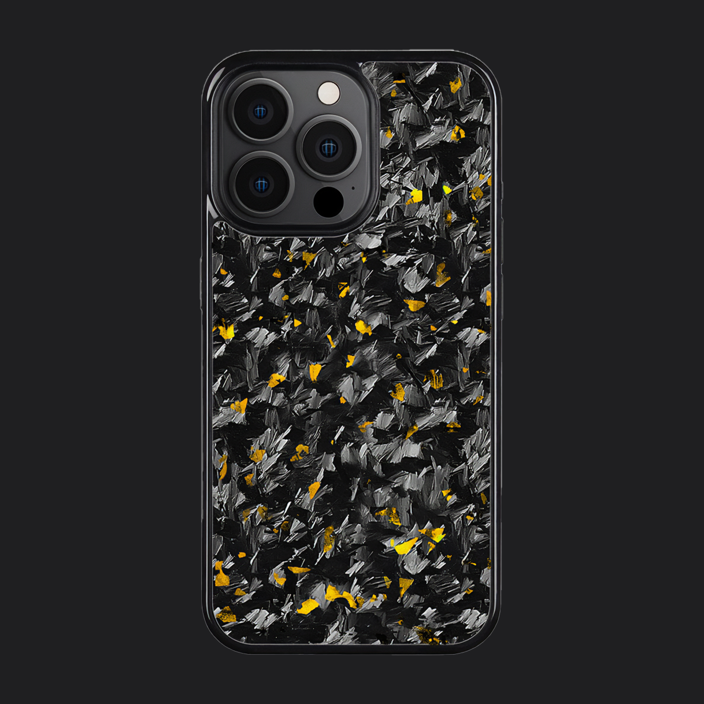 iPhone Carbon Fiber Case Forged - Short Strands Gold Sparkles