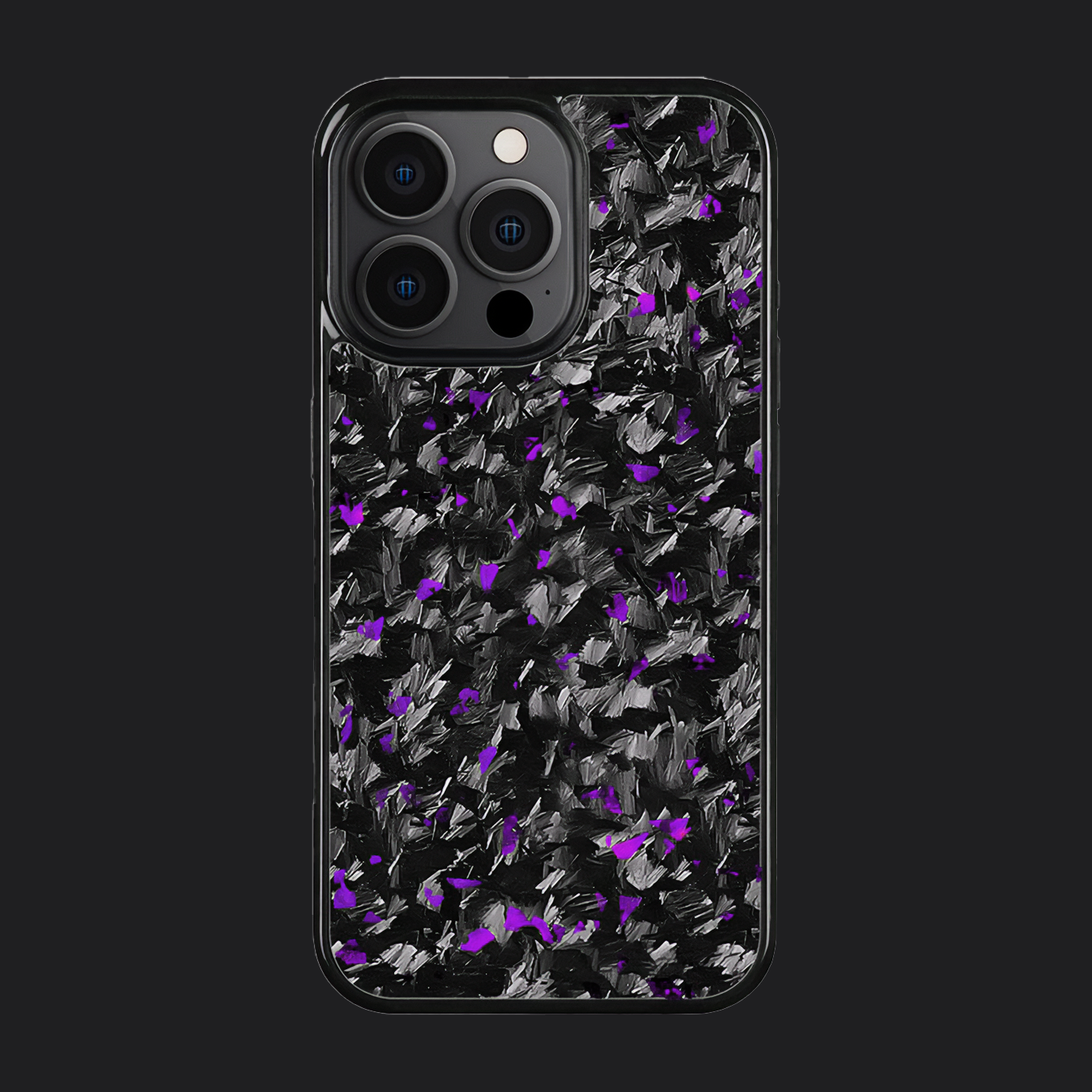 iPhone Carbon Fiber Case Forged - Short Strands Purple Sparkles