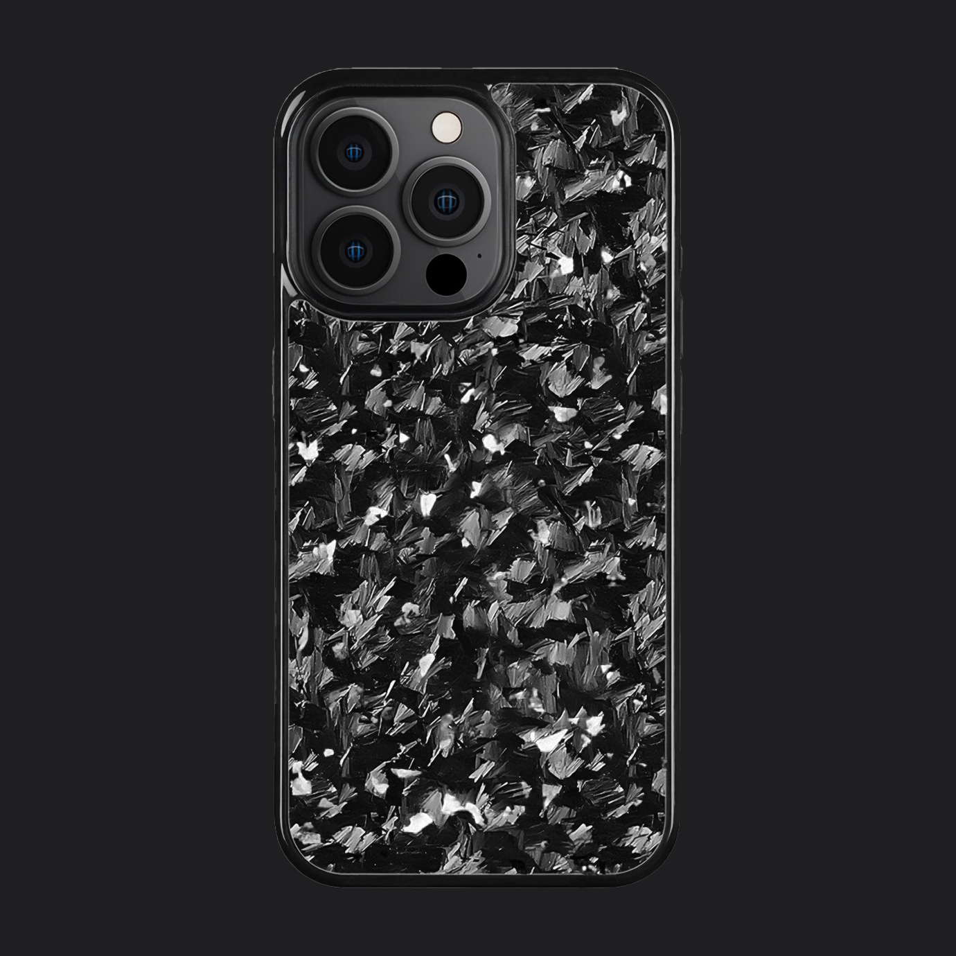 iPhone Carbon Fiber Case Forged - Short Strands Silver Sparkles