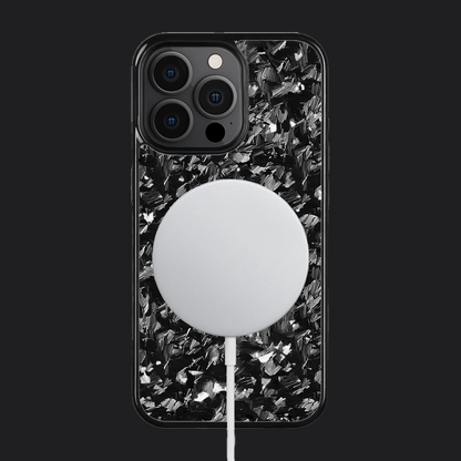 iPhone Carbon Fiber Case Forged - Short Strands Silver Sparkles