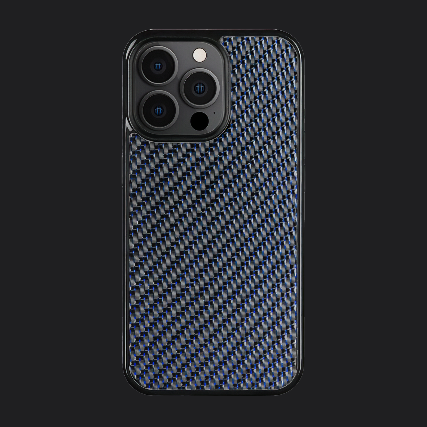 iPhone Carbon Fiber Case - Twill Weave Blue Reflections