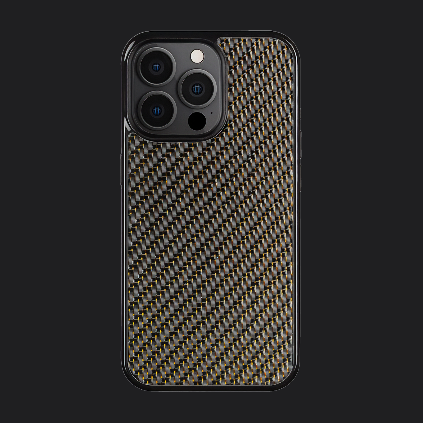 iPhone Carbon Fiber Case - Twill Weave Gold Reflections