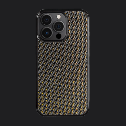iPhone Carbon Fiber Case - Twill Weave Gold Reflections
