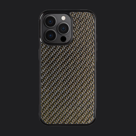iPhone Carbon Fiber Case - Twill Weave Gold Reflections