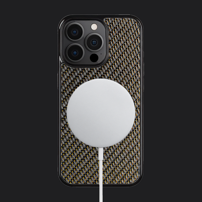 iPhone Carbon Fiber Case - Twill Weave Gold Reflections