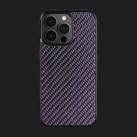 iPhone Carbon Fiber Case - Twill Weave Purple Reflections