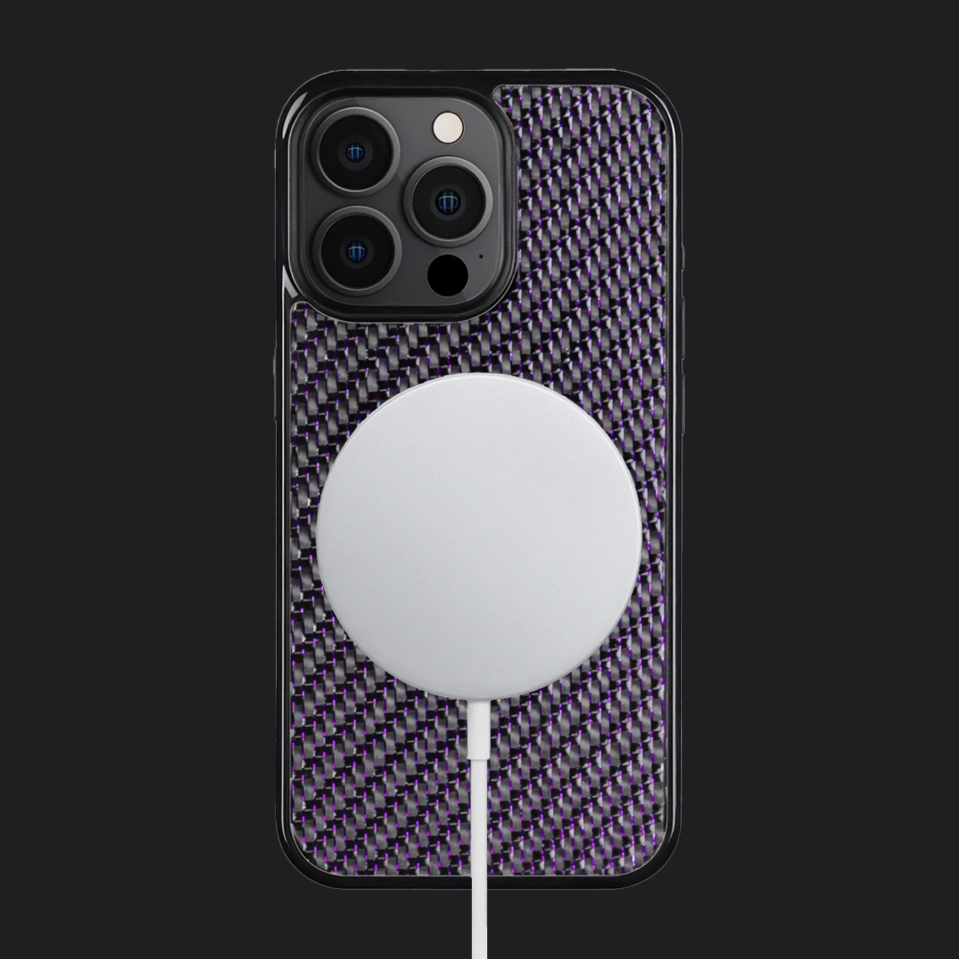 iPhone Carbon Fiber Case - Twill Weave Purple Reflections