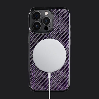 iPhone Carbon Fiber Case - Twill Weave Purple Reflections
