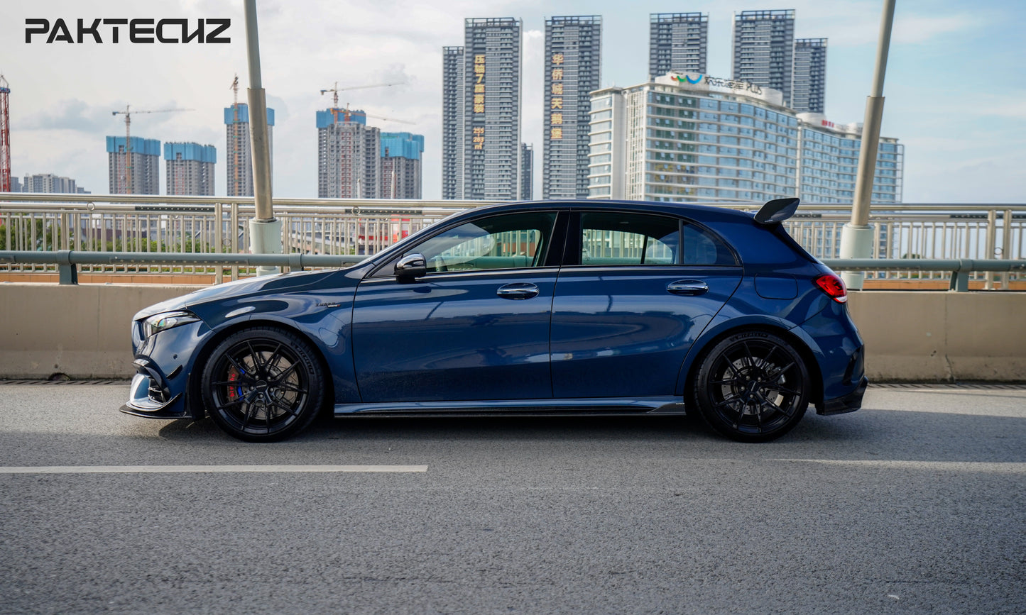 Dry Carbon Fiber Mercedes A-Class (W177) Side Skirts (Paktechz Design)