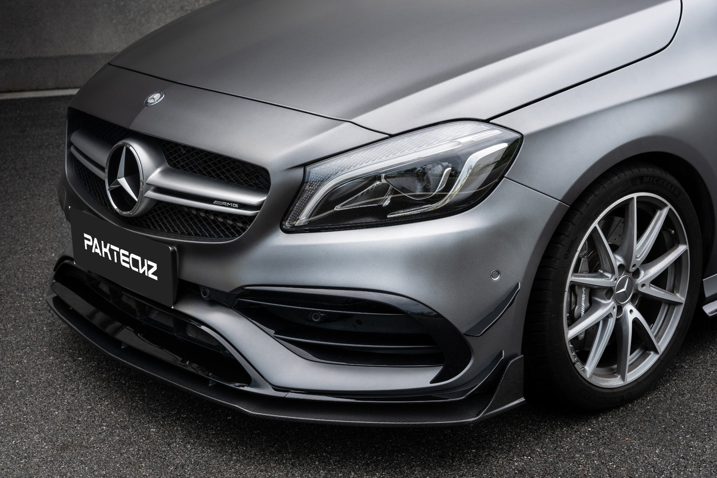 Carbon Fiber Mercedes A-Class (W176) Front Lip (Paktechz Design)
