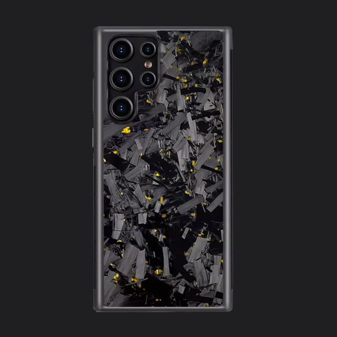 Samsung Carbon Fiber Case Forged - Long Strands Gold Sparkles